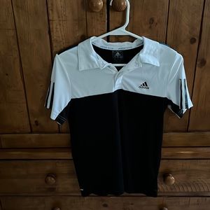 Adidas boys tennis size M, VGUC. Black, white w turquoise accent